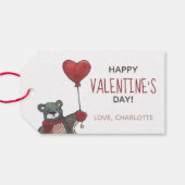 Beer met hartballon Thankful Valentijnsdag Cadeaulabel (Achterkant Horizontaal)