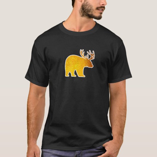Beer met Herten Antlers Funny Bierliefhebber Spiri T-shirt (Voorkant)