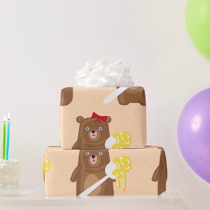 Beer met honing cadeaupapier