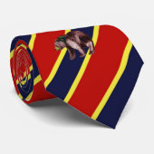 Beer met houtweddenband striped Stropdas (Opgerold)