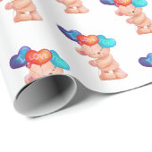 Beer met ik hou van jullie ballonnen cadeaupapier (Rol Hoek)