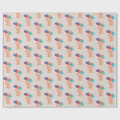 Beer met ik hou van jullie ballonnen cadeaupapier (Vlak)