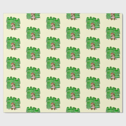 Beer met JOY Christmas Cadeaupapier (Vlak)