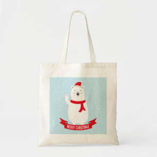 Beer met kerst met kerst Hallo Tote Bag