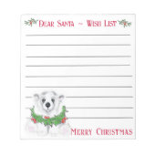 Beer met kerstaven, verlanglijstje voor kerstmis,  notitieblok (Voorkant)