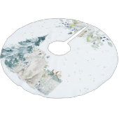 Beer met kerstblauw winterpols kerstboom rok (Gekanteld)