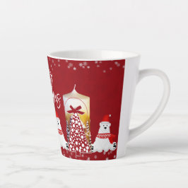 Beer met kerstboomkaars Wintersnowflakes Latte Mok