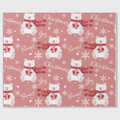 Beer met kerstfeestjes cadeaupapier (Vlak)