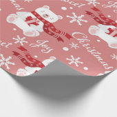 Beer met kerstfeestjes cadeaupapier (Hoek)