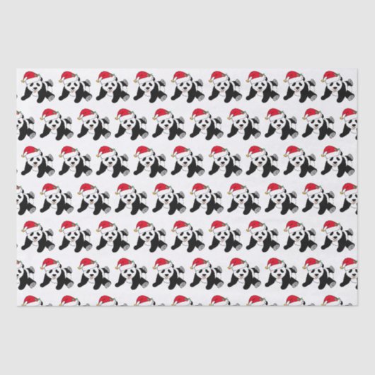 Beer met kerstmis in Santa Hat Holiday Tissuepapier (Voorkant)