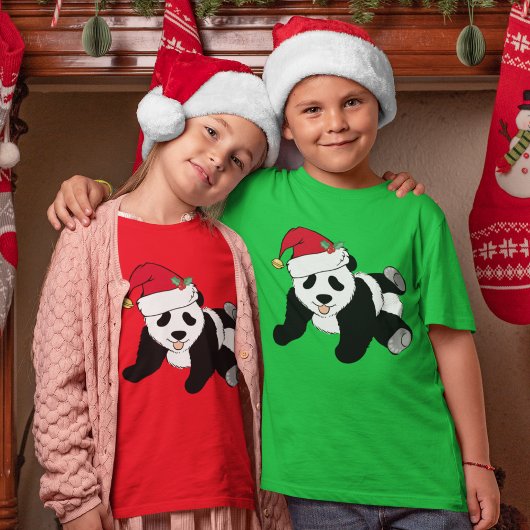 Beer met kerstmis in Santa Hat-Kinderen T-shirt