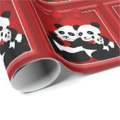 Beer met Kerstmis Panda Familie met Baby Cadeaupapier (Rol Hoek)