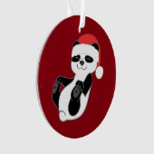 Beer met Kerstmis Panda met Red Santa Hat Ornament (voorkant)
