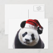 Beer met Kerstmis Panda met Santa Hat Feestdagenkaart (Voorkant / Achterkant)