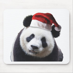 Beer met Kerstmis Panda met Santa Hat Muismat