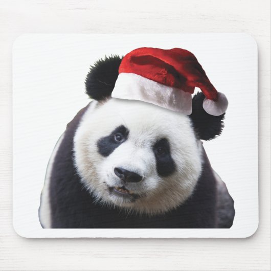 Beer met Kerstmis Panda met Santa Hat Muismat (Voorkant)