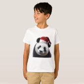 Beer met Kerstmis Panda met Santa Hat T-shirt (Voorkant volledig)