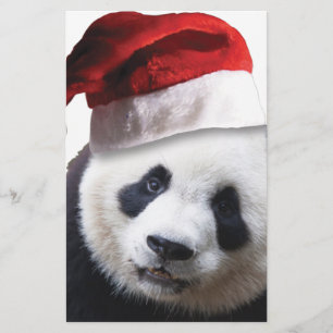 Beer met kerstpanda briefpapier