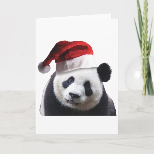 Beer met kerstpanda feestdagen kaart (Voorkant)