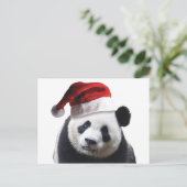 Beer met kerstpanda feestdagenkaart (Staand voorkant)