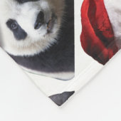 Beer met kerstpanda fleece deken (Hoek)