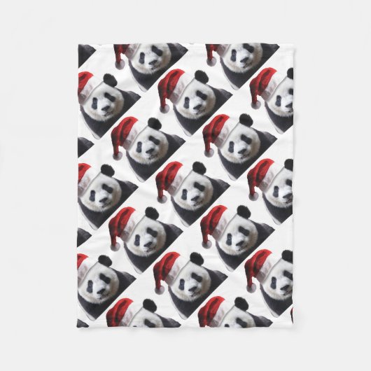 Beer met kerstpanda fleece deken (Voorkant)