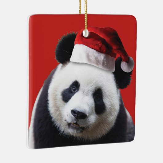 Beer met kerstpanda keramisch ornament (Rechts)