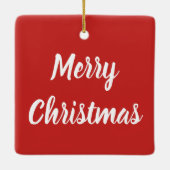 Beer met kerstpanda keramisch ornament (Achterkant)