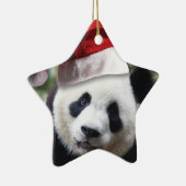 Beer met kerstpanda keramisch ornament (Rechts)