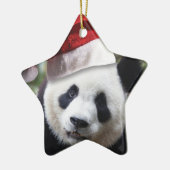 Beer met kerstpanda keramisch ornament (Links)