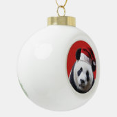 Beer met kerstpanda keramische bal ornament (Links)
