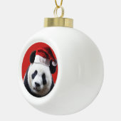 Beer met kerstpanda keramische bal ornament (Rechts)
