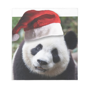 Beer met kerstpanda notitieblok