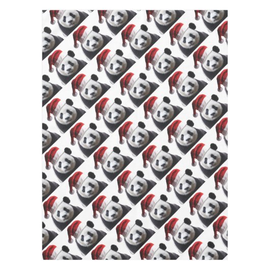 Beer met kerstpanda tafelkleed (Voorkant)