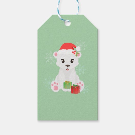 Beer met kerstpolen cadeaulabel (Voorkant)