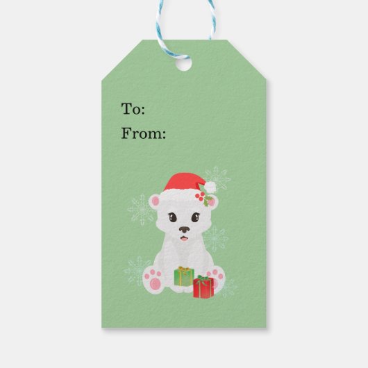 Beer met kerstpolen cadeaulabel (Achterkant)