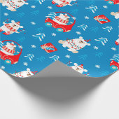 Beer met kerstpolen cadeaupapier (Hoek)