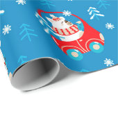 Beer met kerstpolen cadeaupapier (Rol Hoek)