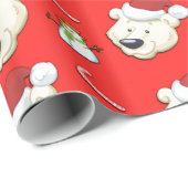 Beer met kerstpolen cadeaupapier (Rol Hoek)