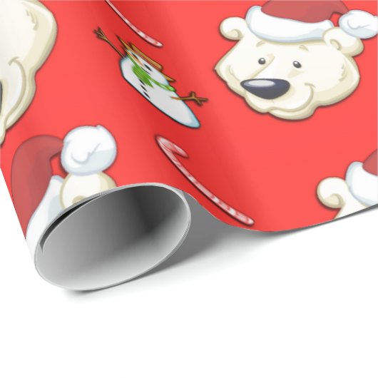 Beer met kerstpolen cadeaupapier (Rol Hoek)