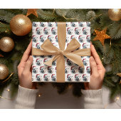 Beer met kerstpolen cadeaupapier