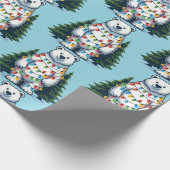 Beer met kerstpolen cadeaupapier (Hoek)