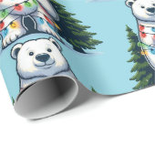 Beer met kerstpolen cadeaupapier (Rol Hoek)