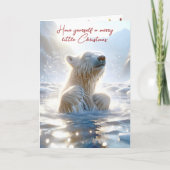 Beer met kerstpolen kaart (Voorkant)