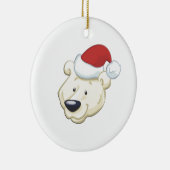 Beer met kerstpolen keramisch ornament (Rechts)
