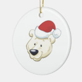 Beer met kerstpolen keramisch ornament (Links)