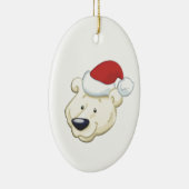 Beer met kerstpolen keramisch ornament (Rechts)