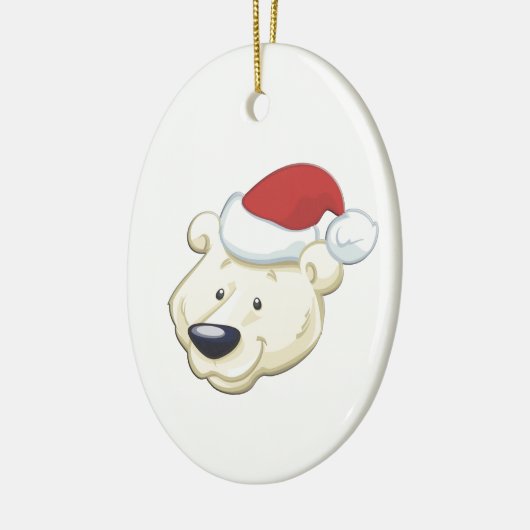 Beer met kerstpolen keramisch ornament (Links)