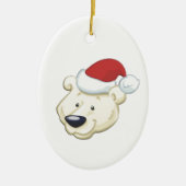Beer met kerstpolen keramisch ornament (Voorkant)
