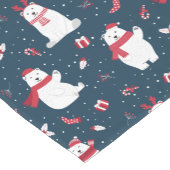 Beer met kerstpolen korte tafelloper (Hoek)